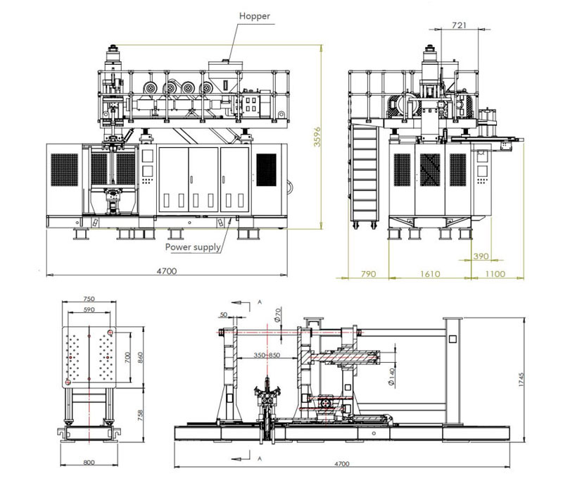 30L accumulate blow molding machine